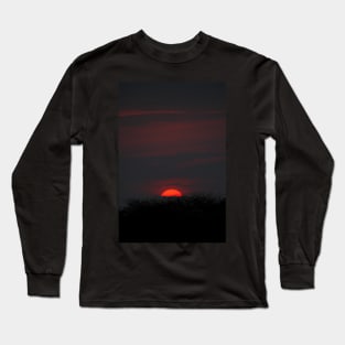 Sunset Through Smoke, Serengeti, Tanzania Long Sleeve T-Shirt